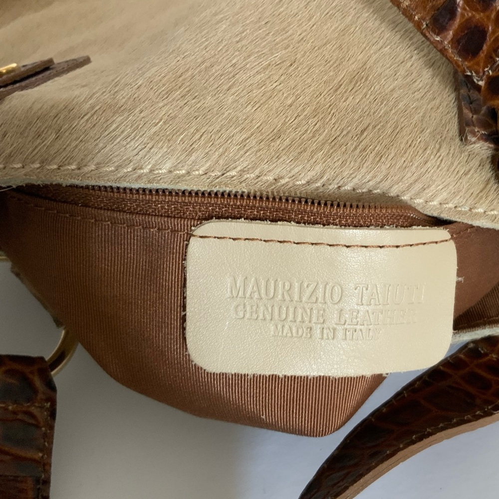 🚫SOLD🚫 MAURIZIO TAIUTI LEATHER CALF BUCKET BAG - Picture 5 of 8